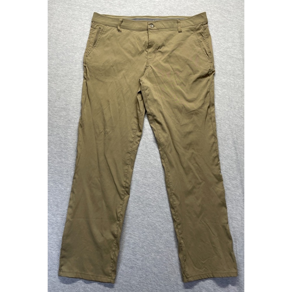Weatherproof Vintage Chino Pants Men 38x32 Tan Beige Nylon Straight Leg Everyday
